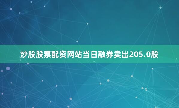 炒股股票配资网站当日融券卖出205.0股