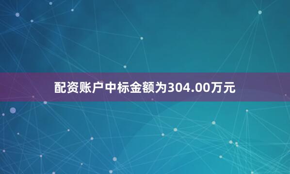 配资账户中标金额为304.00万元